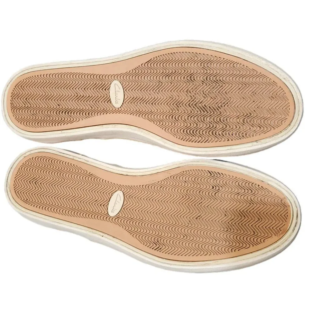 Clarks Deck Boat Slip On Loafers Gray Fabric Square Lace Up Size UK 8G